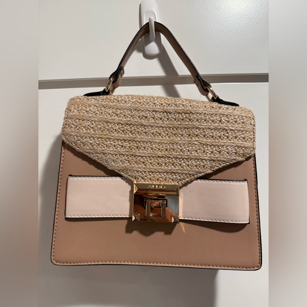 Aldo Tan and Cream Satchel with‎ Textured Design